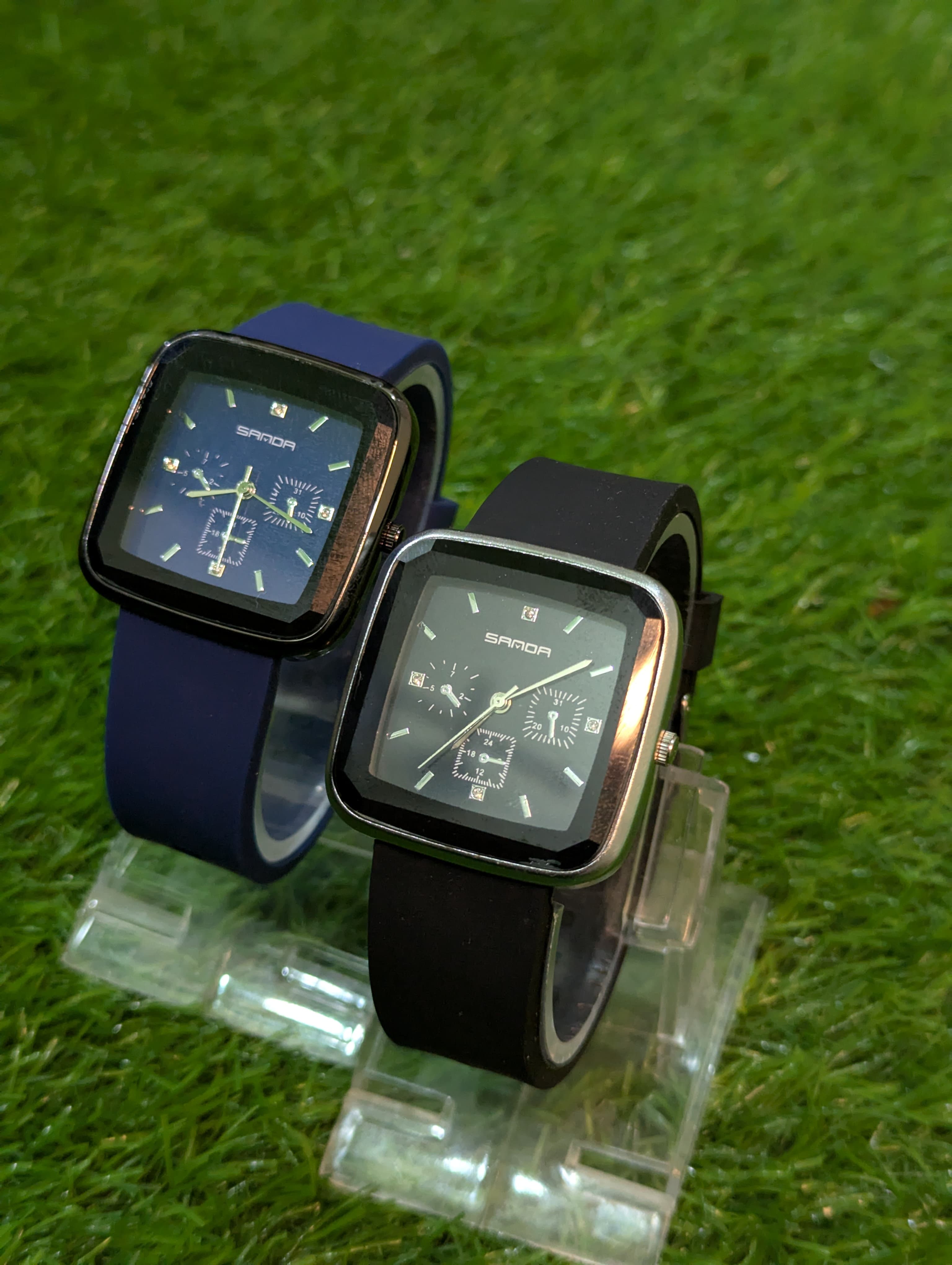 *SANDA* Silicon Strap Square Watch For Black Lovers⌚