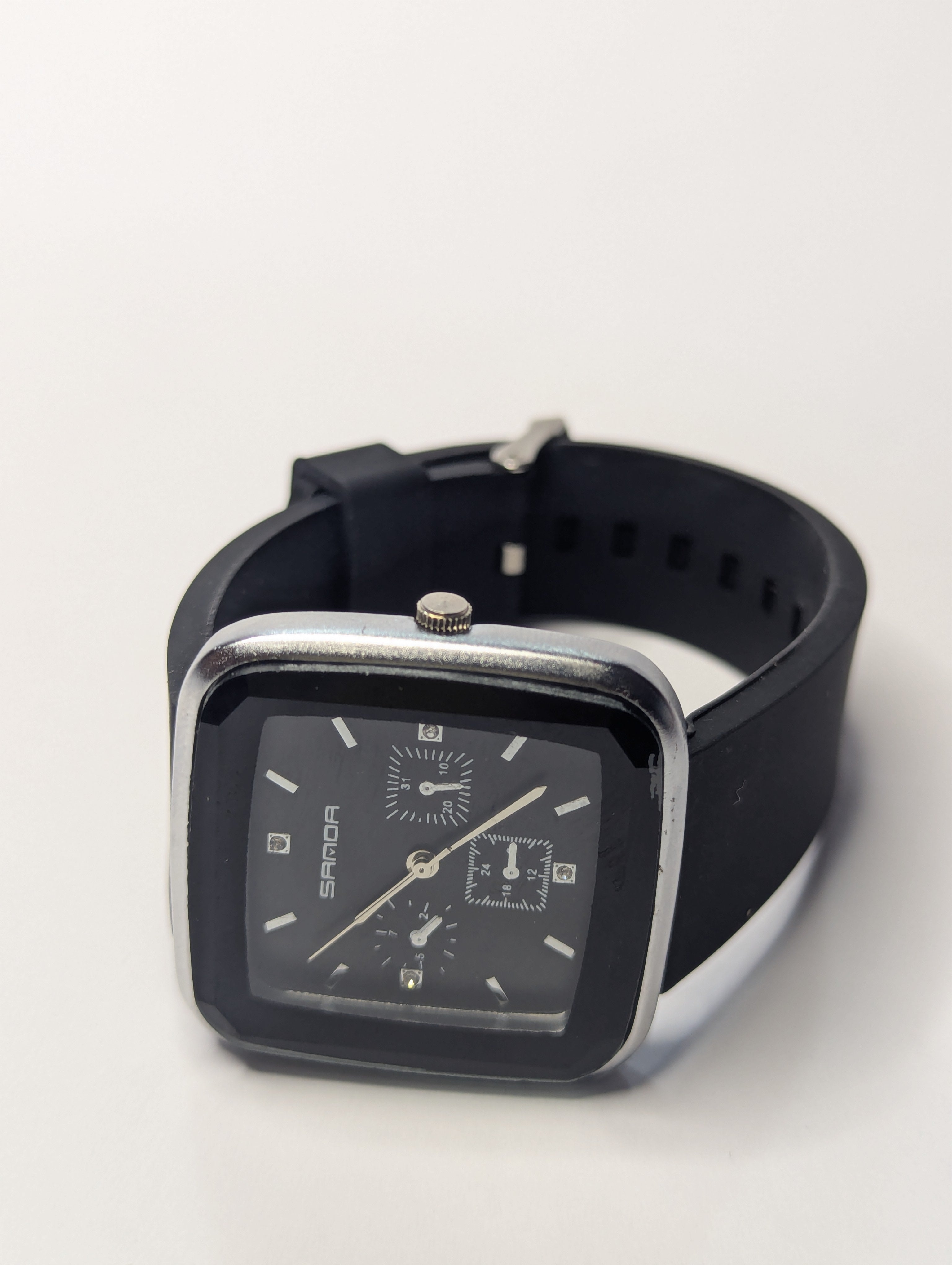 *SANDA* Silicon Strap Square Watch For Black Lovers⌚