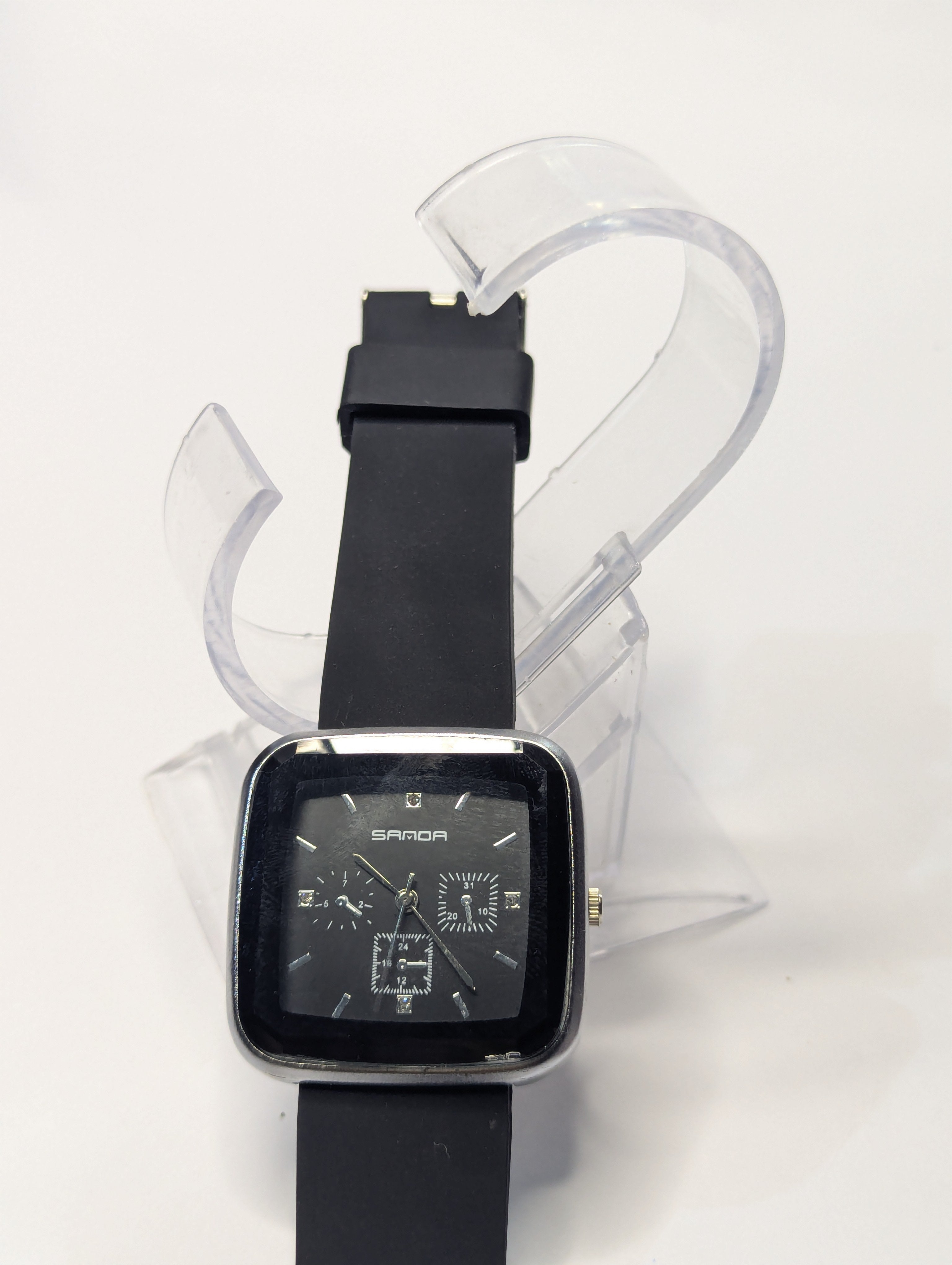 *SANDA* Silicon Strap Square Watch For Black Lovers⌚