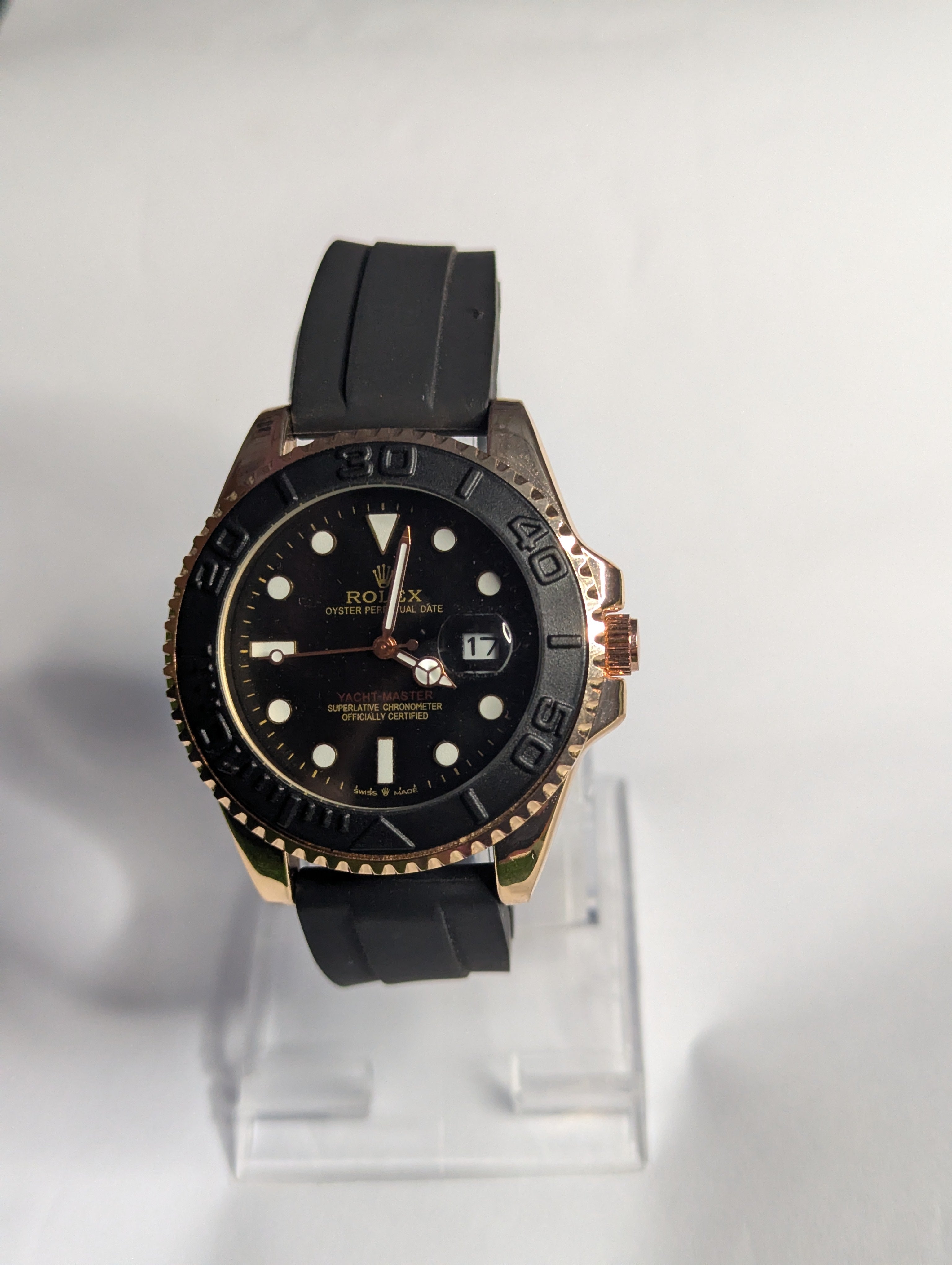 Luxury Rolexx Rubber Strap  Classic Watch – Classic Silver Dial”